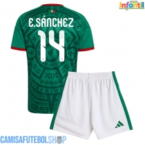 Camisa de time de futebol México Erick Sanchez #14 Replicas 1º Equipamento Infantil Mundo 2026 Manga Curta (+ Calças curtas)